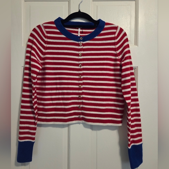 NWOT Free People Nocturnal Stripe Cardi | Wool & Cashmere XS - Picture 4 of 8